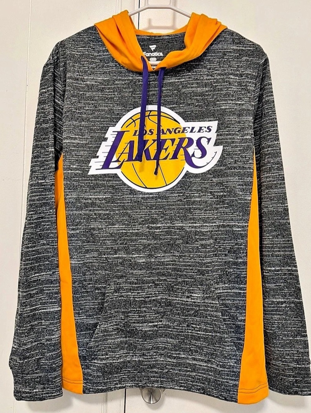 Fanatics Los Angeles Lakers Pullover Hoodie Gray & Orange